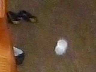 Dubbele lichtbol op de vloer (foto W.H.)